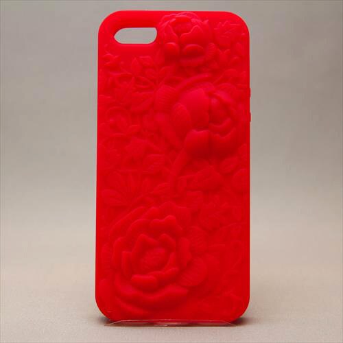 MINIOPAL CASE 87679 [iPhone5用 浮き彫り花シリーズ レッド フラワー]