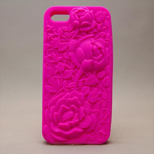 MINIOPAL CASE 82438 [iPhone5用 浮き彫り花シリーズ ピンク フラワー]