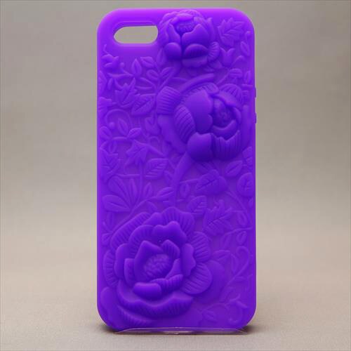 MINIOPAL CASE 82445 [iPhone5用 浮き彫り花シリーズ パープル フラワー]