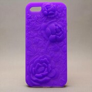 MINIOPAL CASE 82445 [iPhone5用 浮き彫り花シリーズ パープル フラワー]