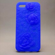 MINIOPAL CASE 82452 [iPhone5用 浮き彫り花シリーズ ブルー フラワー]