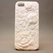 MINIOPAL CASE 82469 [iPhone5用 浮き彫り花シリーズ ホワイト フラワー]