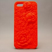 MINIOPAL CASE 82490 [iPhone5用 浮き彫り花シリーズ オレンジ フラワー]