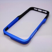 MINIOPAL CASE 90457 [iPhone5用 バンパー ブルー×ブラック 高質ネジ留め金属]