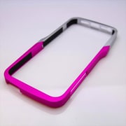 MINIOPAL CASE 90464 [iPhone5用 バンパー ピンク×ホワイト 高質ネジ留め金属]