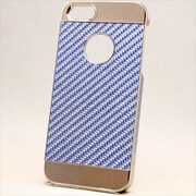 MINIOPAL CASE 86092 [iPhone5用 カーボン調アルミシリーズ ライトブルー×シルバー]