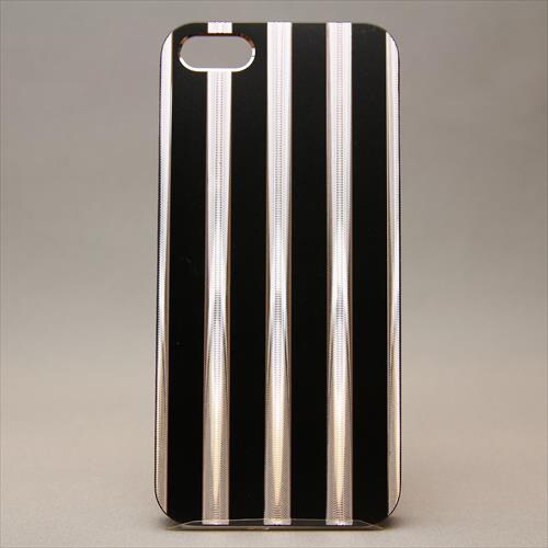 MINIOPAL CASE 84265 [iPhone5用 ストライプシリーズ ブラック×シルバー]