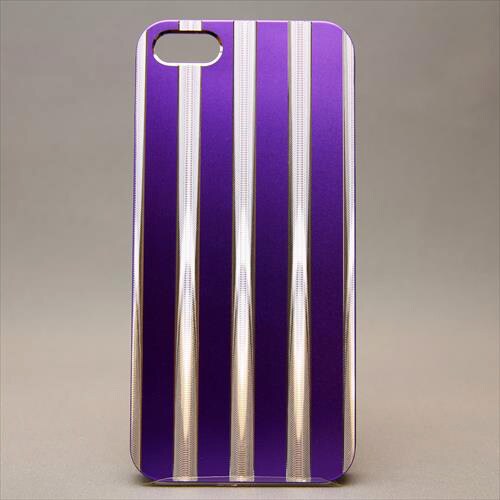 MINIOPAL CASE 84289 [iPhone5用 ストライプシリーズ パープル×シルバー]