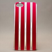 MINIOPAL CASE 86214 [iPhone5用 ストライプシリーズ レッド×シルバー]