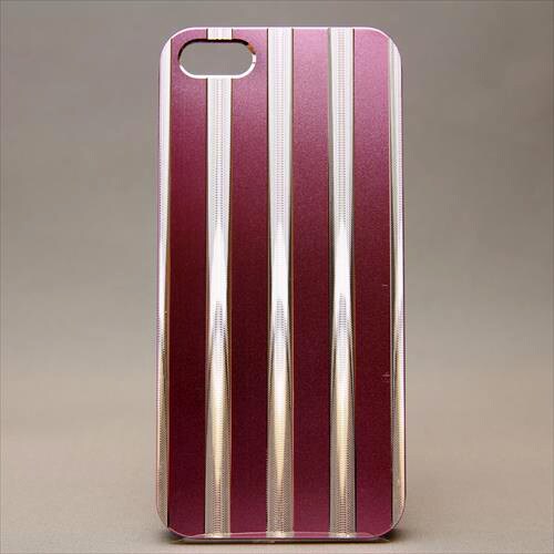 MINIOPAL CASE 86870 [iPhone5用 ストライプシリーズ ライトピンク×シルバー]