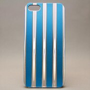 MINIOPAL CASE 86757 [iPhone5用 ストライプシリーズ ライトブルー×シルバー]