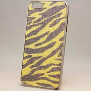 MINIOPAL CASE 87068 [iPhone5用 アニマルシリーズ イエロー×シルバー ゼブラ柄ラメ仕様]