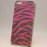 MINIOPAL CASE 87075 [iPhone5用 アニマルシリーズ ピンク×シルバー ゼブラ柄ラメ仕様]