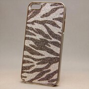 MINIOPAL CASE 86191 [iPhone5用 アニマルシリーズ ライトブルー×シルバー ゼブラ柄ラメ仕様]