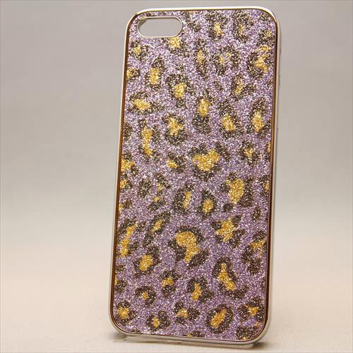MINIOPAL CASE 81929 [iPhone5用 背面カバータイプ パープル×シルバー 豹柄]