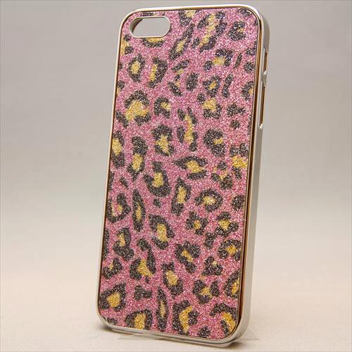 MINIOPAL CASE 81936 [iPhone5用 背面カバータイプ ピンク×シルバー 豹柄]