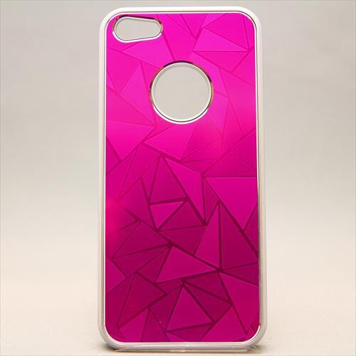 MINIOPAL CASE 82254 [iPhone5用 背面カバータイプ ピンク×シルバー ３Ｄ調]