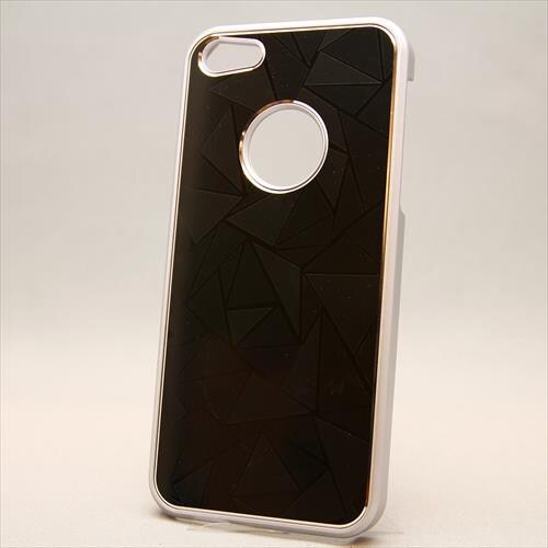 MINIOPAL CASE 07339 [iPhone5用 背面カバータイプ ブラック×シルバー ３Ｄ調]