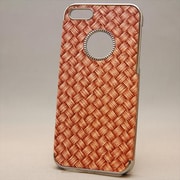 MINIOPAL CASE 87242 [iPhone5用 背面カバータイプ ライトブラウン×シルバー 網目調シリーズ]