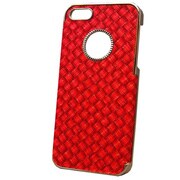 MINIOPAL CASE 87259 [iPhone5用 背面カバータイプ レッド×シルバー 網目調シリーズ]