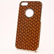MINIOPAL CASE 87266 [iPhone5用 背面カバータイプ ブラウン×シルバー 網目調シリーズ]