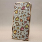 MINIOPAL CASE 87105 [iPhone5用 ハートアニマル柄シリーズ ライトブルー×シルバー 豹柄]