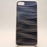 MINIOPAL CASE 85262 [iPhone5用 単色アルミシリーズ ブルー×シルバー 波模様]