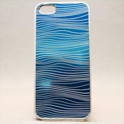 MINIOPAL CASE 87693 [iPhone5用 単色アルミシリーズ ライトブルー×シルバー 波模様]