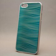 MINIOPAL CASE 87624 [iPhone5用 単色アルミシリーズ グリーン×シルバー 波模様]