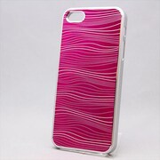 MINIOPAL CASE 87594 [iPhone5用 単色アルミシリーズ レッド×シルバー 波模様]