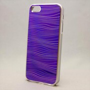 MINIOPAL CASE 87600 [iPhone5用 単色アルミシリーズ パープル×シルバー 波模様]