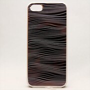 MINIOPAL CASE 86801 [iPhone5用 単色アルミシリーズ ブラック×シルバー 波模様]