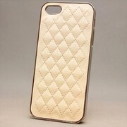 MINIOPAL CASE 87297 [iPhone5用 合皮キルティングシリーズ ホワイト×シルバー]