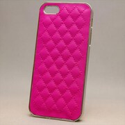 MINIOPAL CASE 87327 [iPhone5用 合皮キルティングシリーズ ピンク×シルバー]