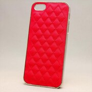 MINIOPAL CASE 87341 [iPhone5用 合皮キルティングシリーズ レッド×シルバー]