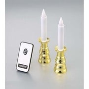 FIN-381G リモコン式安心LEDローソク ゴールド (本体2 リモコン1) [リモコン付き]