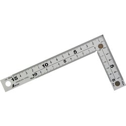 曲尺厚手広巾 シルバー 15cm 表裏同目 8段目盛 cm表示 マグネット付 10435