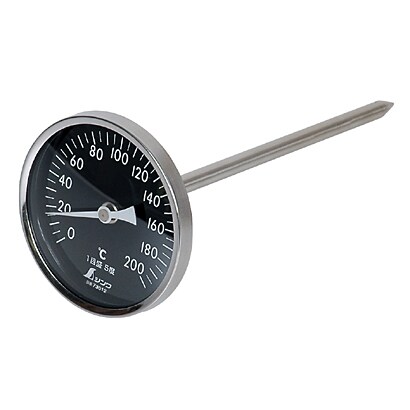 温度計 V-4 丸T字型 0～200℃ φ8×20cm 白目盛 73012