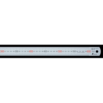 直尺 シルバー 60cm 赤数字入 JIS 13021