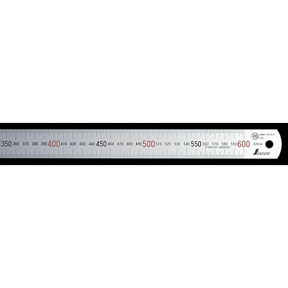 直尺 シルバー 60cm 上下段1mmピッチ 赤数字入 JIS 13412