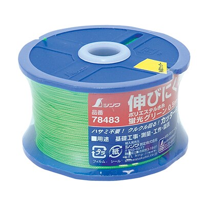 78483 [ポリエステル水糸 リール巻 細 0.5mm 500m 蛍光グリーン]