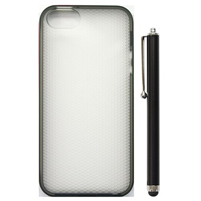 IP5-DS-TP02-BLA-P [iPhone 5s/5用 ソフトケースTPUダブルショットブラックセット （スタイラスペン）]