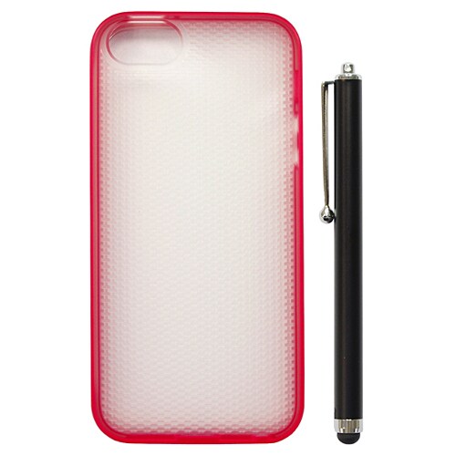 IP5-DS-TP02-RED-P [iPhone 5s/5用 ソフトケース TPUダブルショットレッド セット （スタイラスペン）]