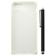 IP5-DS-TP02-WHI-P [iPhone 5s/5用 ソフトケース TPUダブルショットホワイトセット （スタイラスペン）]
