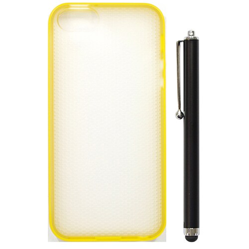 IP5-DS-TP02-YEL-P [iPhone 5s/5用 ソフトケース TPUダブルショットイエローセット （スタイラスペン）]
