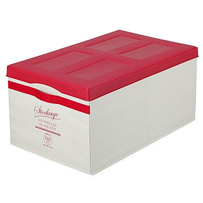 リビング用品 スタックボックスL レッド
