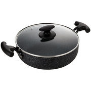 タフマーブル 4層ふっ素ハード加工IH対応ガラス蓋付浅型鍋26cm H-4102