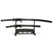 刀 NEU-040 黒石目掛台付 大小セット [模造刀]
