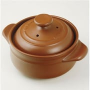 電子レンジ専用　耐熱セラミック鍋 22cm ブラウン マイクロポットL