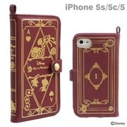 iPhone5シリーズ Old Book Case アリス [iPhone 5s/5/5c用 ディズニー洋書風ケース バーガンディ]